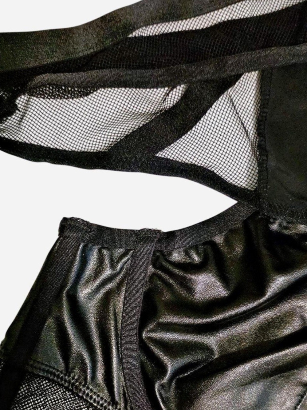 Torrid Faux Leather & Fishnet Bra & Panty Set Sexy Edgy Alternative - Picture 4 of 9